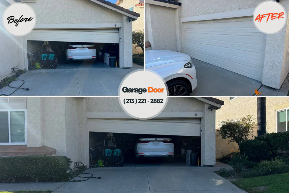 Before and after: garage door repair 75765